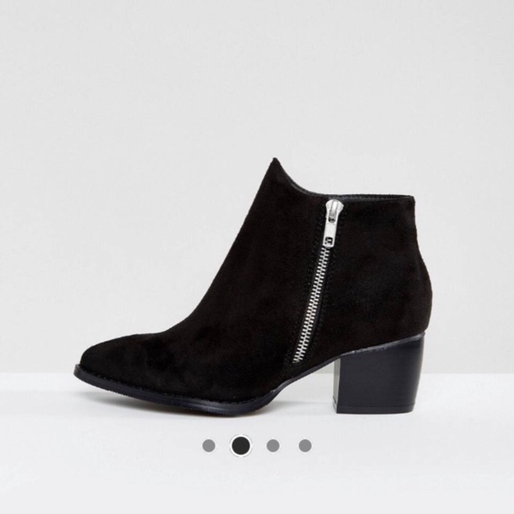 ASOS black suede booties worn once